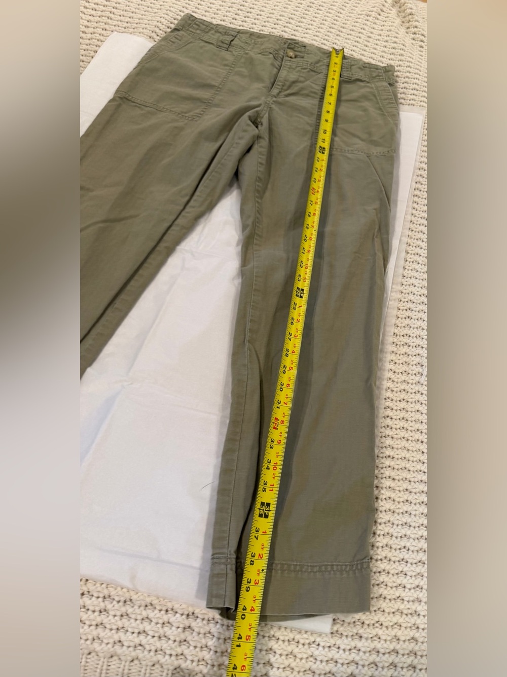 Vintage Ralph Lauren Green Utility Cargo Pants Cotton Size 10 - Picture 3 of 10